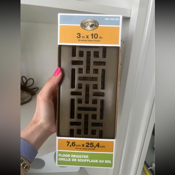 HAMPTON BAY Brushed Steel Floor Register 7.6 CM X 25.4 CM - Picture 1 of 5